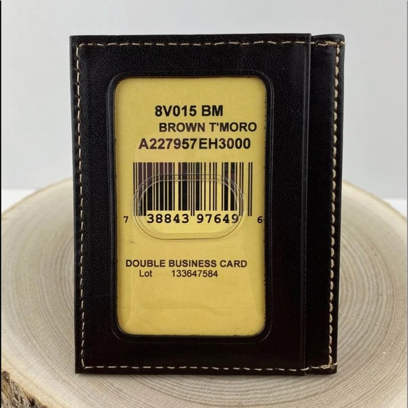 Dooney & Bourke T’Moro Brown Leather Card Holder Sample. Great stocking stuffer! - Picture 3 of 10